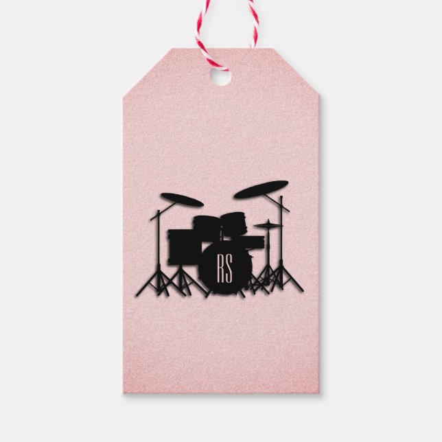 Set-Musikdesign rosa Geschenkanhänger (Vorderseite)