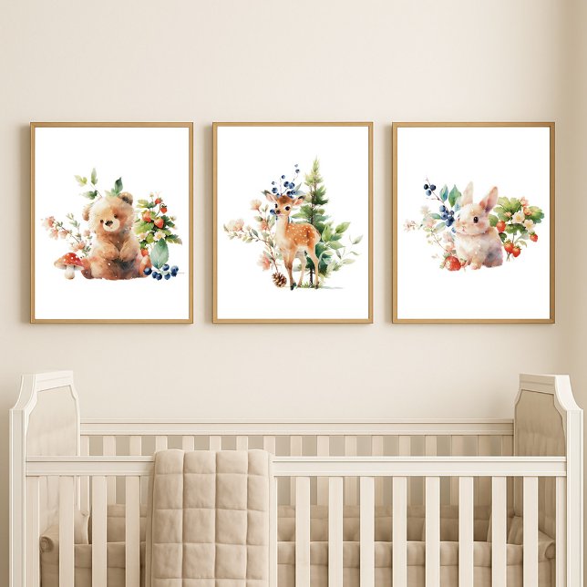 Set of 3 Baby Nursery Lovely Woodland Animals (Von Creator hochgeladen)