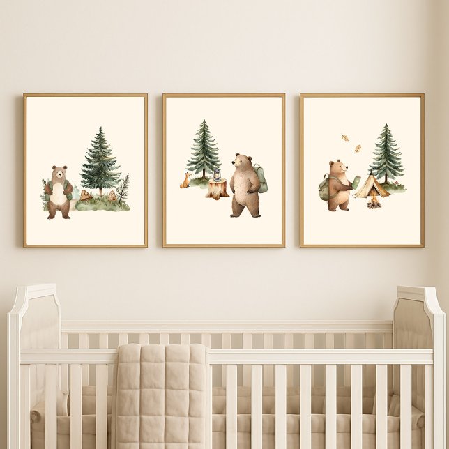 Set of 3 One Happy Camper Bear Nursery Wall Art (Von Creator hochgeladen)