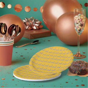 Set of 8 Maulwurf Reindeer Pattern Paper Plate Pappteller