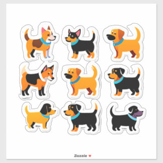 Set Of Adorable Dogs Aufkleber