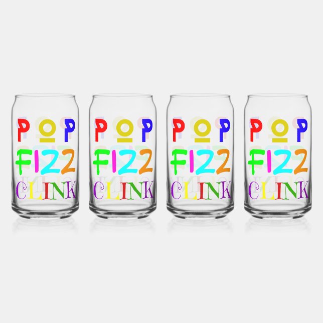 Set Of Four New Year Printed Can Glasses Dosenglas (Vorderseite)