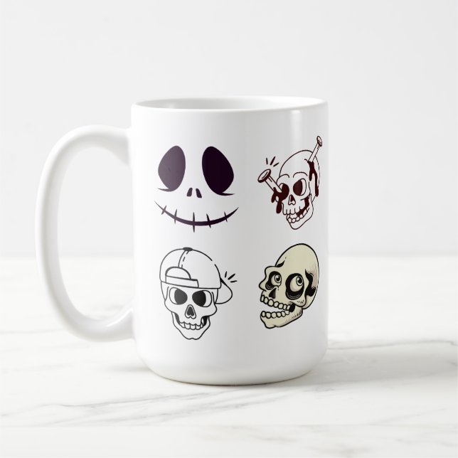 Set of Four Unique Skull Illustrations Kaffeetasse (Links)