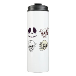 Set of Four Unique Skull Illustrations Thermosbecher