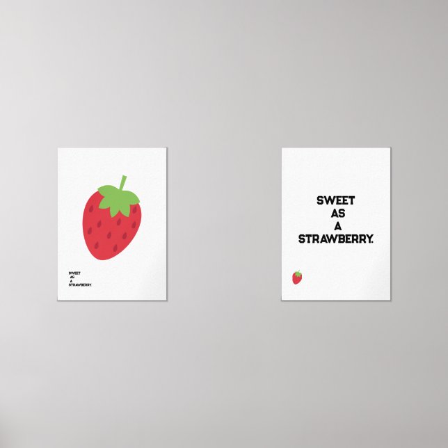 Set of Two Strawberry Gallery Wall Prints (Recto)