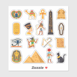 Set Pack mit ägyptischen Symbolen Aufkleber