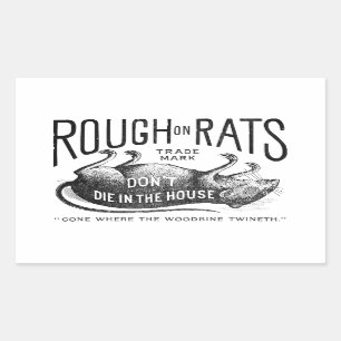 Set "Rough on Rats Advertising" Rechteckiger Aufkleber
