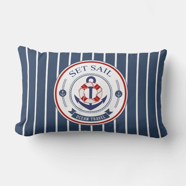 Set Sail Ocean Travel Nautic Lendenkissen (Vorderseite)