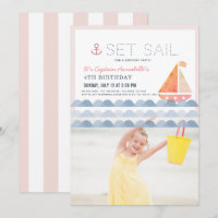 Set Sail Sailboat Pink Girl Geburtstag Foto