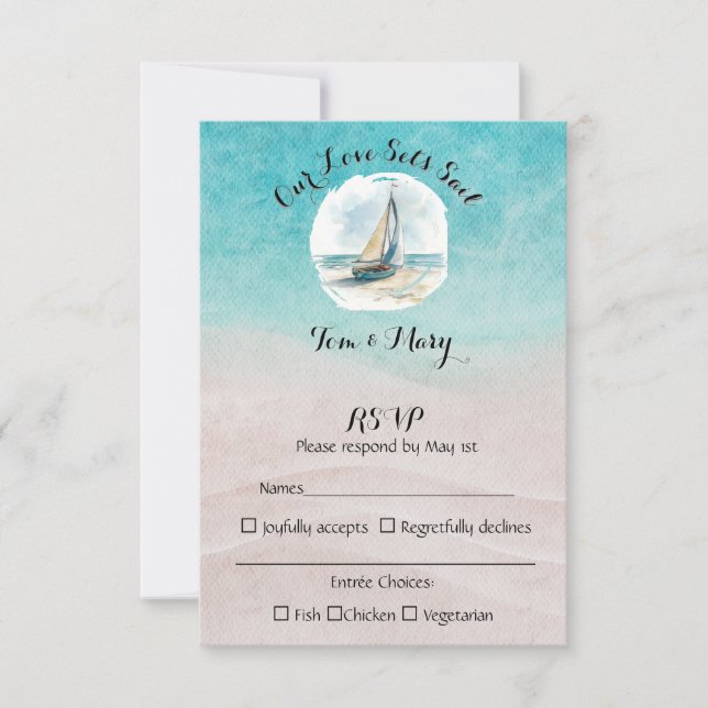 Set Sail Wedding RSVP (Vorderseite)