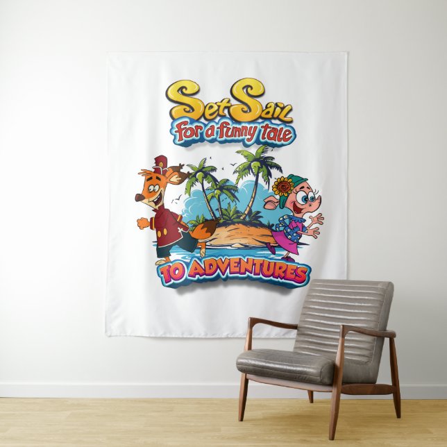 Set Segel für eine Insel der Sterne Märcheninsel Wandteppich (Beispiel)