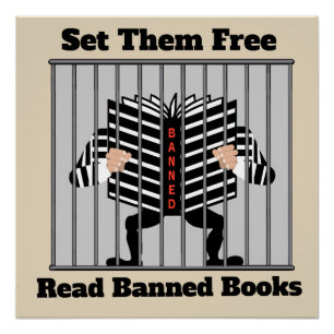 Set sie frei!  Gelesenes verbotene Buch-Plakat Poster