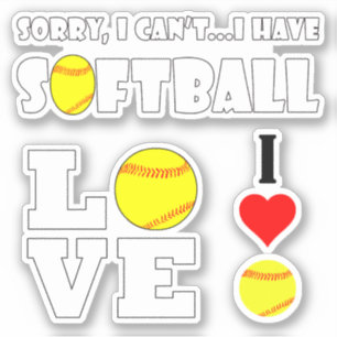 Set Spaß Fastpitch Softball-Spieler-Sport Aufkleber