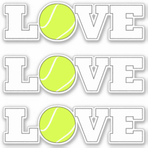 Set Tennis 3 LIEBE Spaß trägt den dekorativen Aufkleber