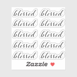 Set von 10 - BLESSED Religious Script Typografy Aufkleber