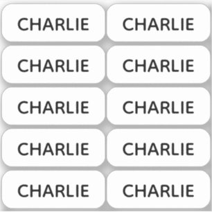 Set von 10 einfachen Labels mit kleinem Namen in a