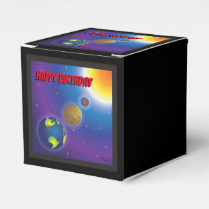 Set von 10 Gastgeschenk-Box im Weltraum Geschenkschachtel
