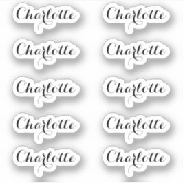 Set von 10 | Kleiner eleganter Skriptname Aufkleber