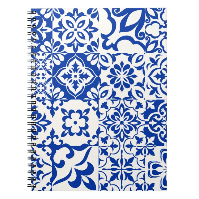 Set von 16 Fliesen Azulejos in blau, weiß. Origina Notizblock (Vorderseite)