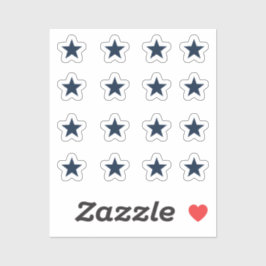 Set von 16 Navy Blue Stars Aufkleber