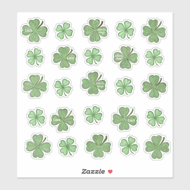 Set von 25 Phantastischen Kleeblatt Vinyl Stickers Aufkleber (Blatt)