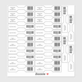 Set von 26 UPC Barcode Inventory Barbell Aufkleber