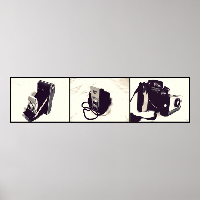 Set von 3 alten Kameras Poster (Vorne)