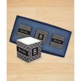Set von 3 Mini-Memo-Kuben mit schwarzem und weißem
