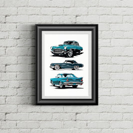 Set von 3 Oldtimer. Poster