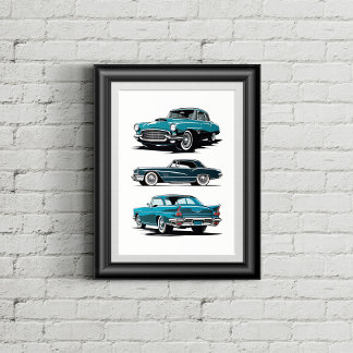 Set von 3 Oldtimer. Poster