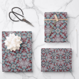 Set von 3 Papierhüllen und Aquamarinen Umschlagpap Geschenkpapier Set
