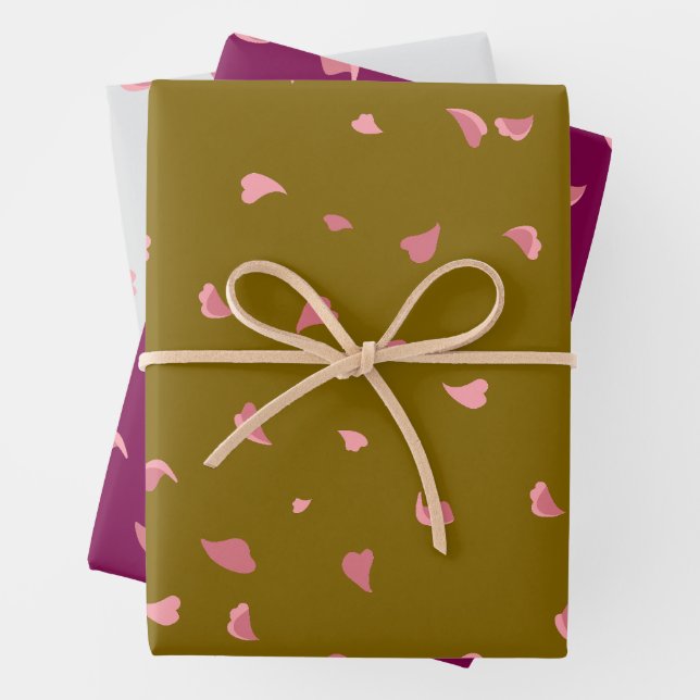 Set von 3 romantischen Geschenkblätter Geschenkpapier Set (Beispiel)