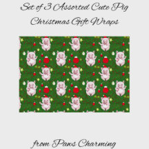 Set von 3 versammelten Niedlichen Weihnachtsgesche