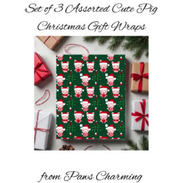 Set von 3 versammelten Niedlichen Weihnachtsgesche Geschenkpapier Set