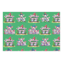 Set von 3 verschiedenen Adorable Pig Weihnachtsges