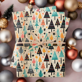 Set von 3 Wrapping Paper Sheets Geschenkpapier Set