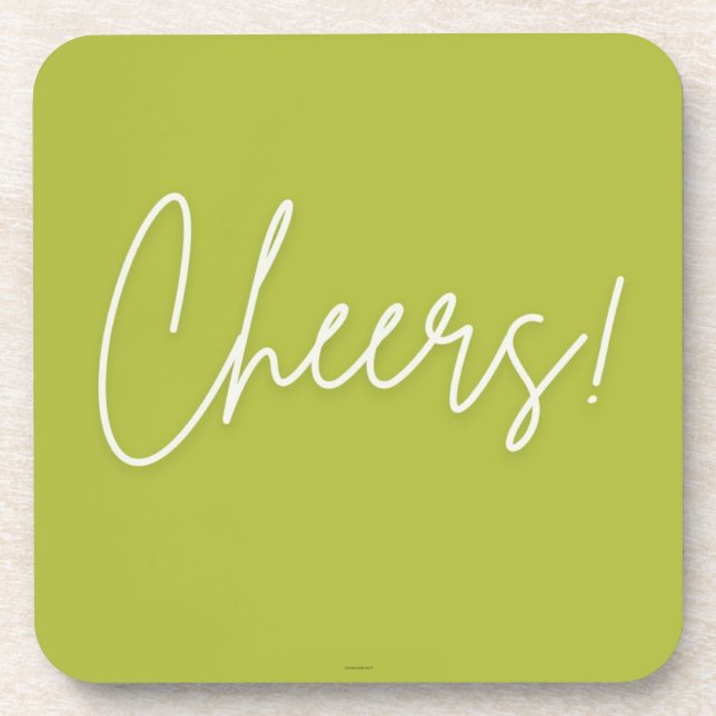 Set von 4 Cheers Zuhause Drink Coasters Getränkeuntersetzer (Vorderseite)