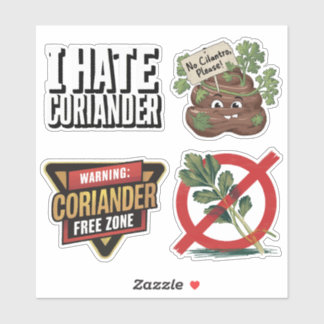Set von 4 hateful coriander Aufkleber