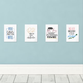 Set von 4 Inspiration-Zitat-Printen - Motivierend