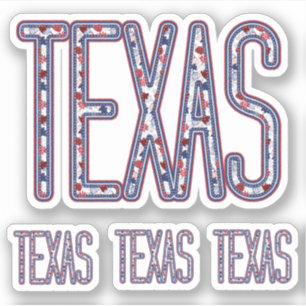 Set von 4 texanischen Imitaten: Applique Fall Lett Aufkleber