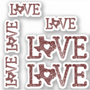 Set von 6 Not leidenden texanischen Liebe Aggie Ma Aufkleber