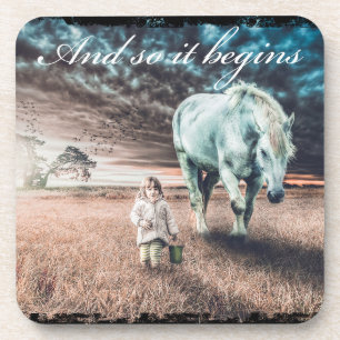 Set von 6 Untersetzer mit Pferd