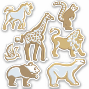 Set von 7 Lebkuchen Aufkleber