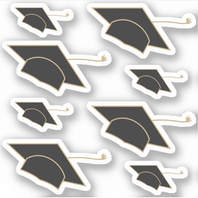 Set von 8 Schwarzen Graduierungsklammern, benutzer Aufkleber (Vorderseite)
