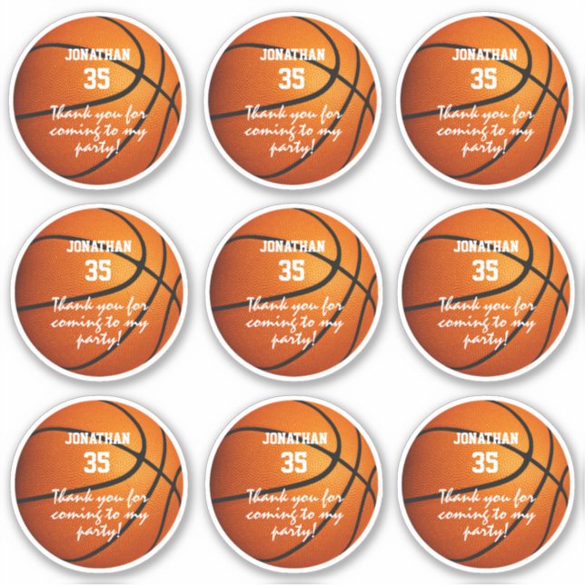 Set von 9 Basketball-Party-Sportlern - Günstige Ma Aufkleber (Vorderseite)