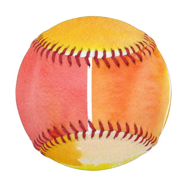 Set von abstrakter Wasserfarbe, handbemalt Baseball (Vorderseite)
