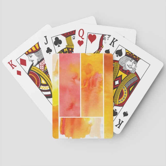 Set von abstrakter Wasserfarbe, handbemalt Spielkarten (Rückseite)