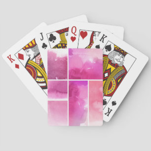 Set von Aquarell abstrakt bemalt 3 Spielkarten