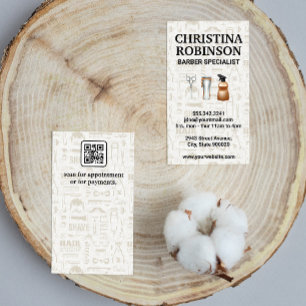 Set von Barbertools Qr Code Visitenkarte