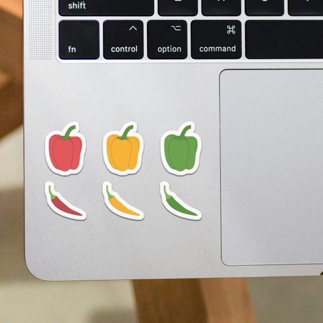 Set von Chili-Paprikaschoten und Bell-Paprikaschot Aufkleber (Set of Chili Peppers & Bell Peppers Stickers)
